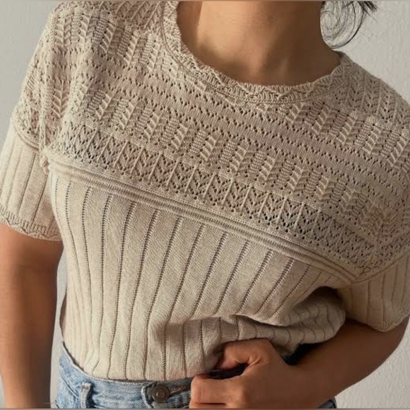 Alfred Dunner Vintage Beige Lightweight Sweater Top Size Small Knit Neutral - Picture 1 of 9